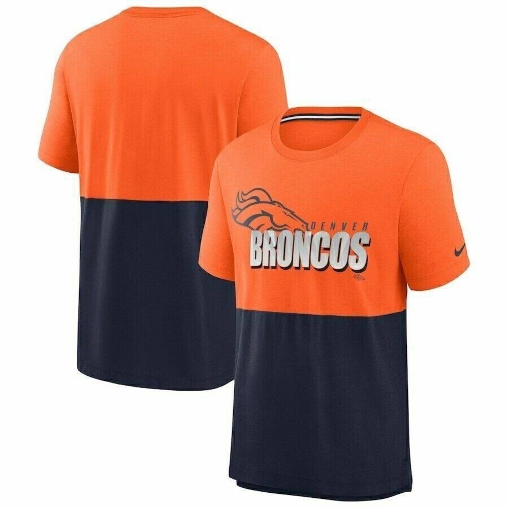New Nike Mens Denver Broncos NFL Football Short Sleeve Shirt Size Medium Orange
